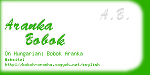 aranka bobok business card